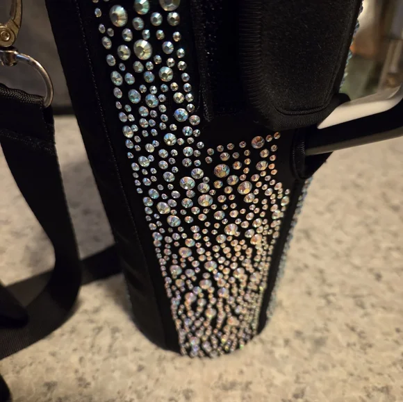 Rhinestone Studded Tumbler Holder with Strap - Picture 4 of 6